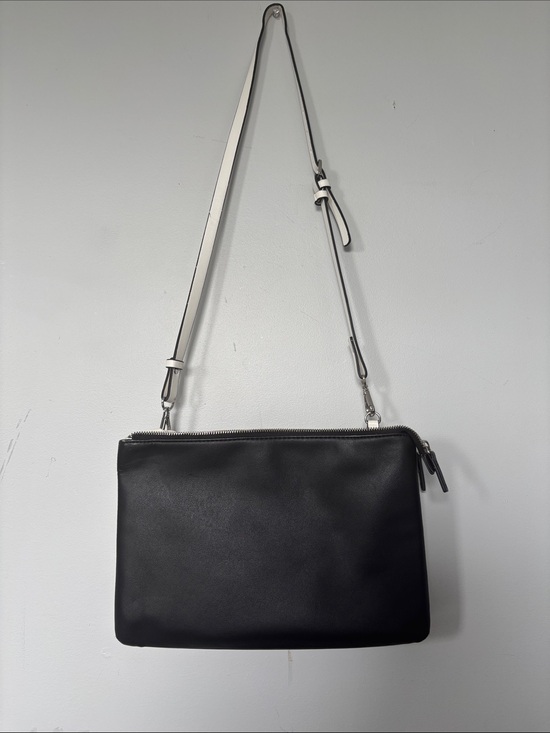 trafaluc Handbags - Zara (trafaluc ) Black Crossbody Leather Shoulder Bag with White Strap